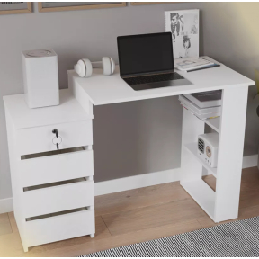 Комп'ютерний стіл (на 4 ящики) СЛТ-5, офісний стіл, стіл для школяра колір Білий Комп'ютерний стіл (на 4 ящики) СЛТ-5, офісний стіл, стіл для школяра колір Білий