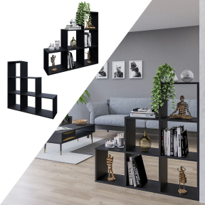 Зручний стелаж для дому, сходи, книжкова шафа з ДСП 6 відділень, Венге магія